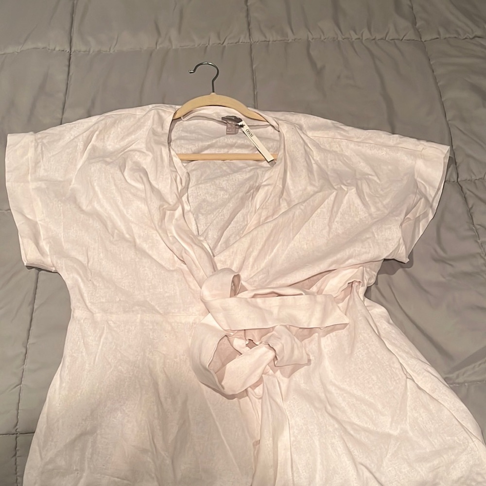 ASOS white top with strings to tie around waist